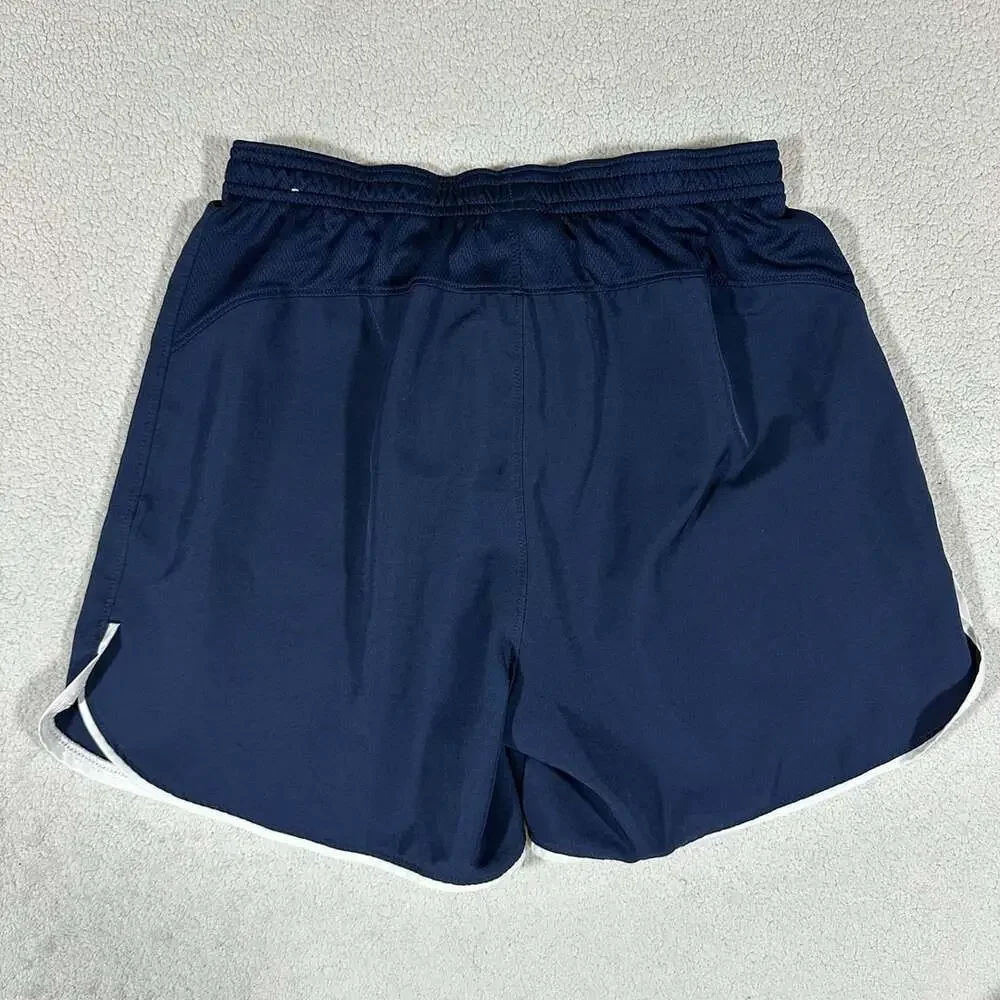 Nike Dri-FIT Womens Small Navy Blue Slim Fit Running Athletic Short Lined Swoosh